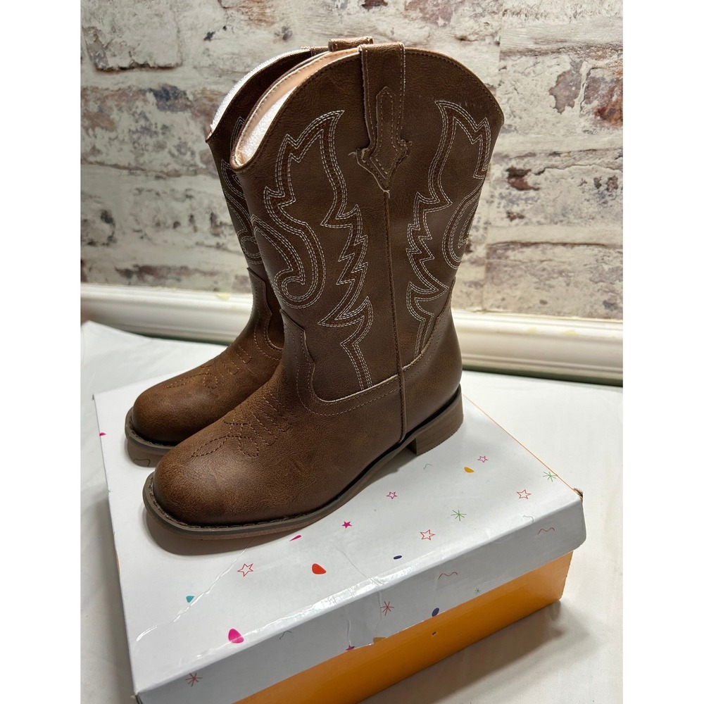 Motasha Cowgirl Boots Girls Size 2 Brown New M7101 Western Stitching NIB